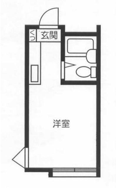 シェルピア北里(ワンルーム/2階)の間取り写真