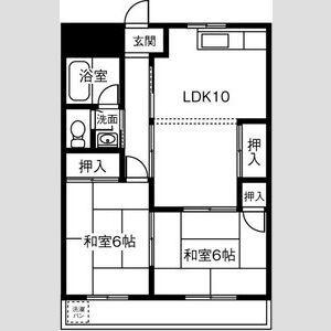 ホワイトハウス今伊勢(2LDK/2階)の間取り写真