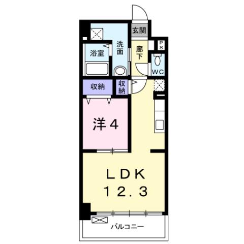 アドレシア古江(1LDK/2階)の間取り写真