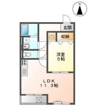ハートフルマンション ブラン(1LDK/1階)の間取り写真