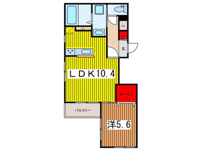 PLUMERIA大宮仲町(1LDK/5階)の間取り写真