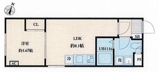 AGLAIA要町(1LDK/1階)の間取り写真