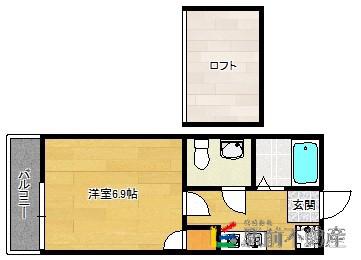 シャロット曙(1K/1階)の間取り写真