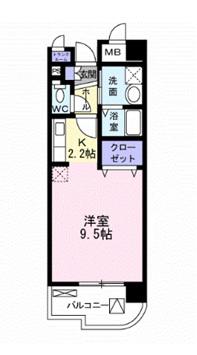 高染IX館(1K/3階)の間取り写真