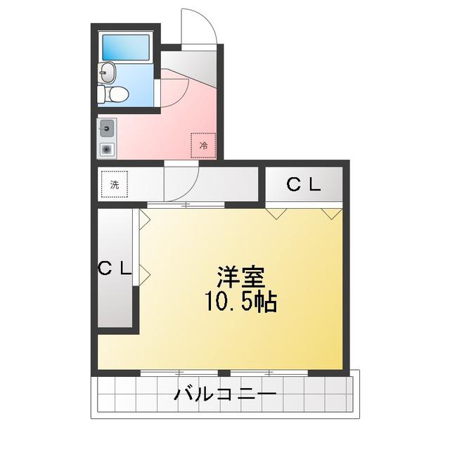 サニ-ヴィラD(1K/1階)の間取り写真