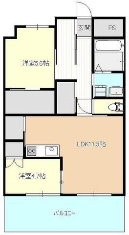 ディアコート新栄(2LDK/10階)の間取り写真