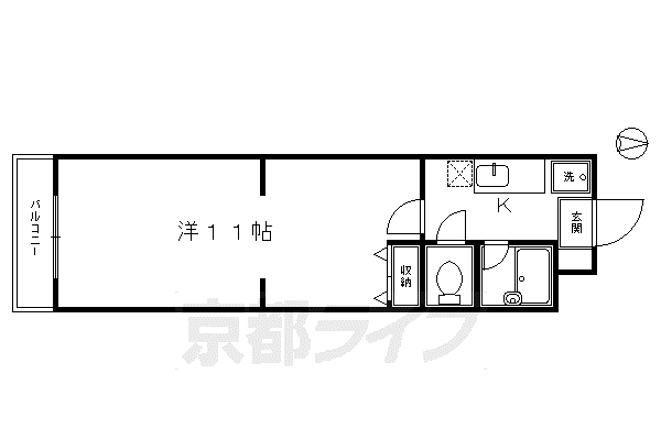 R-GRANZRAKUNAN (1K/2階)の間取り写真