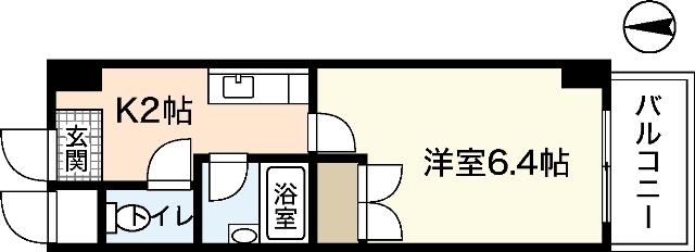 サンパレス横川(1K/8階)の間取り写真