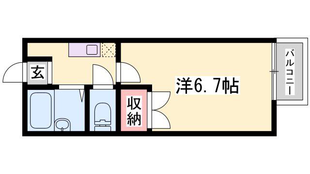 キャトルセゾン福崎(1K/1階)の間取り写真