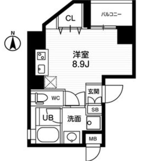 AVANTI JOHOKU(ワンルーム/8階)の間取り写真
