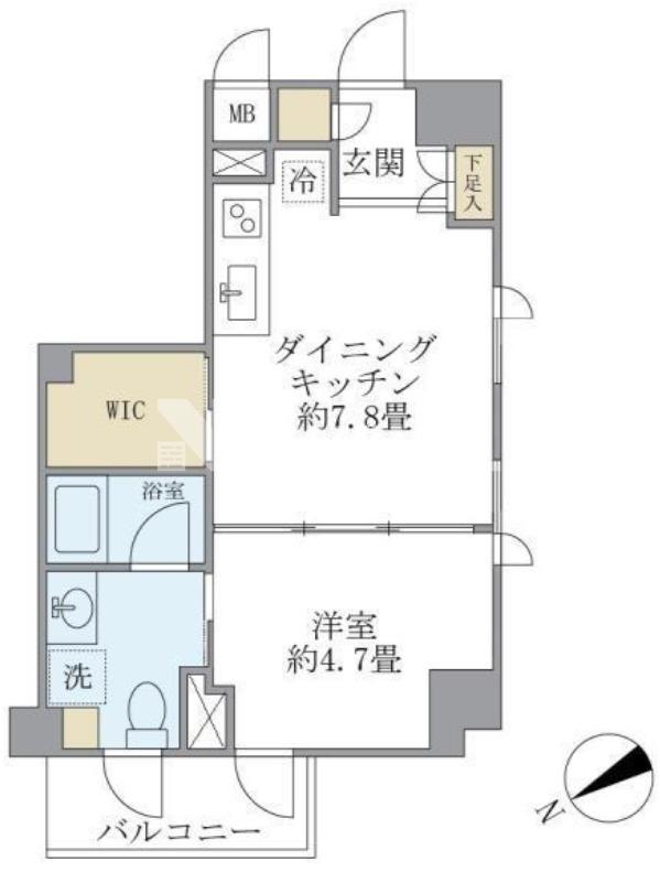 KDXレジデンス駒沢公園(1DK/7階)の間取り写真