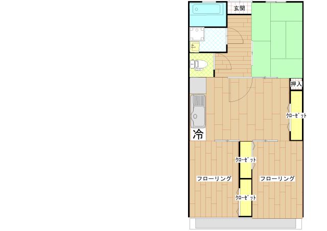 シャンティ(3LDK/2階)の間取り写真