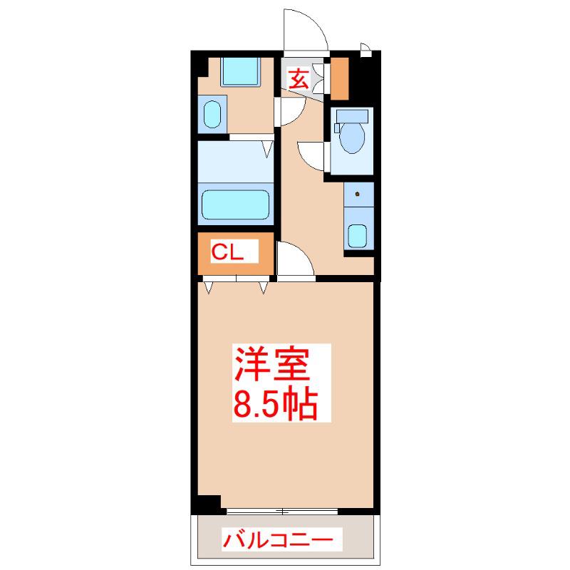 リヴィエール小松原(1K/3階)の間取り写真