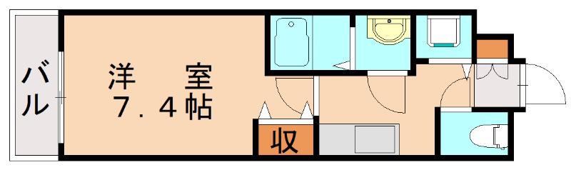 RESIDENCETAKAMIYA(1K/2階)の間取り写真