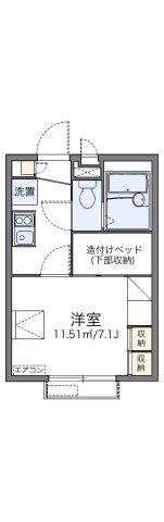 レオパレスOMOTEIII(1K/2階)の間取り写真