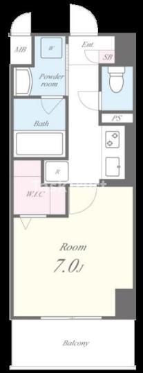 M.R RESIDENCE(1K/9階)の間取り写真