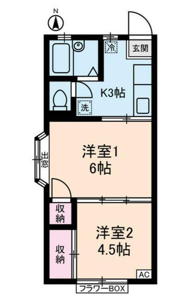 KMハイツ(1LDK/1階)の間取り写真