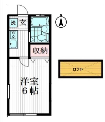 ウエストヒル西久保(1K/2階)の間取り写真