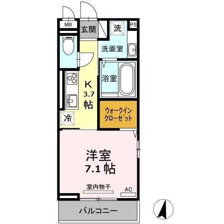 アイリーブ南佐古(1K/3階)の間取り写真