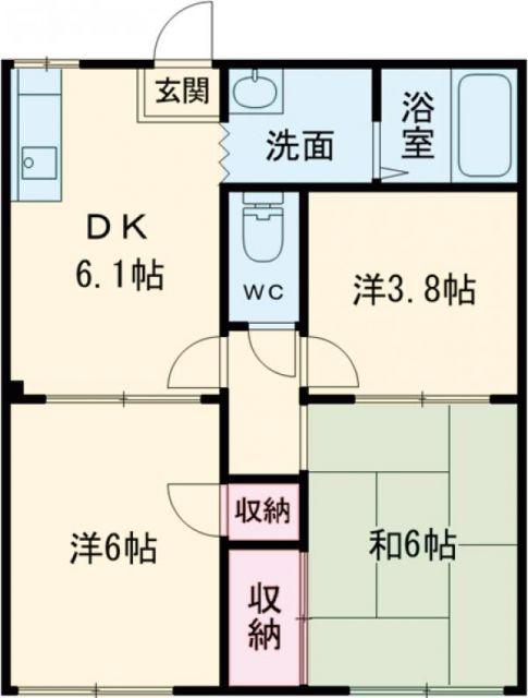 ベルテック須屋I(3K/1階)の間取り写真