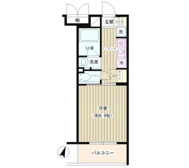 TSハイム新宿(1K/2階)の間取り写真