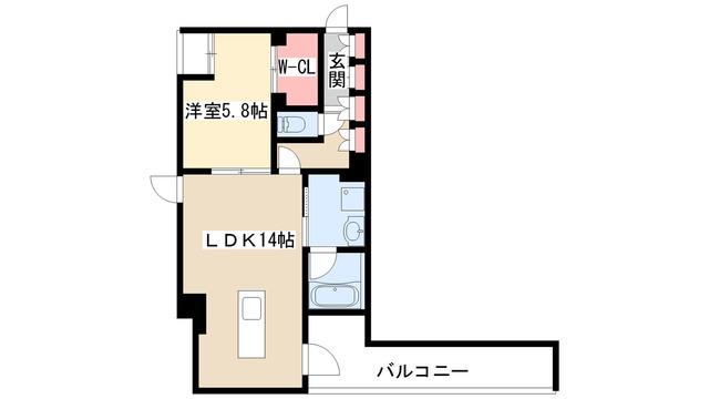 IZUMI 1(1LDK/8階)の間取り写真