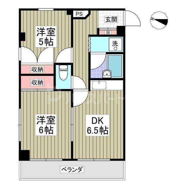 三ツ和マンション(2DK/2階)の間取り写真