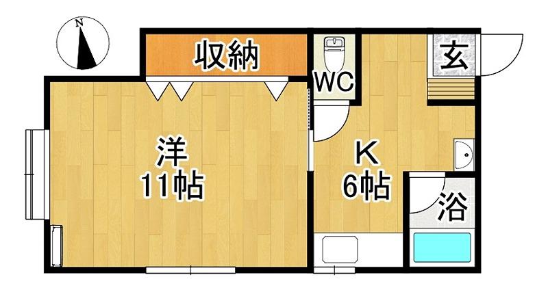 サンフォレスト(1K/2階)の間取り写真