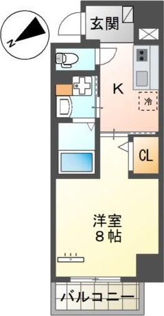 セラヴィ箱崎(1K/1階)の間取り写真