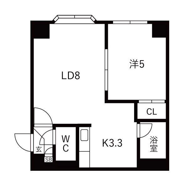 アクアボーン8・8(1LDK/1階)の間取り写真