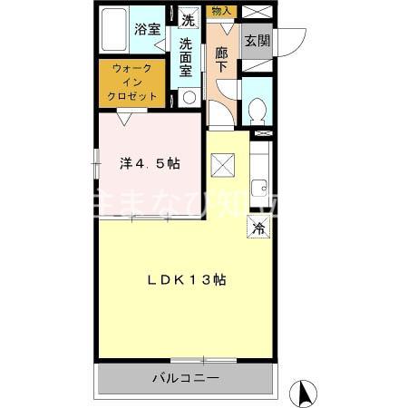 サクセスIII(1LDK/1階)の間取り写真
