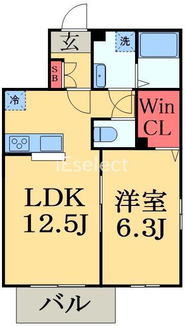 カムフォート蘇我(1LDK/1階)の間取り写真