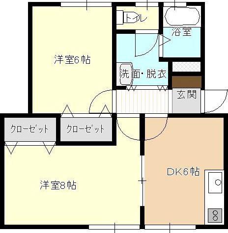 FIGARO(2DK/2階)の間取り写真