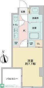 リエス鶴舞ウエスト TOWER(1K/8階)の間取り写真