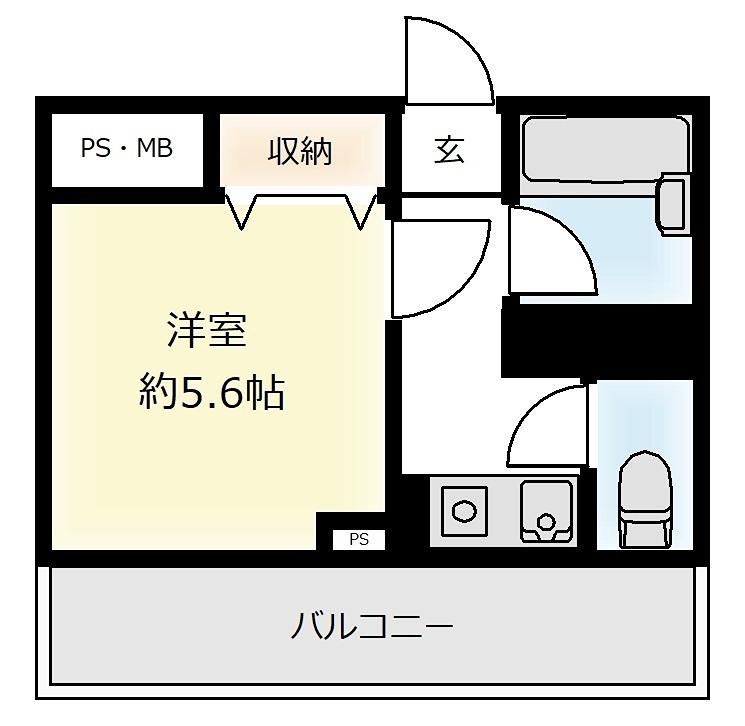 木川東エクセルハイツ(1K/7階)の間取り写真