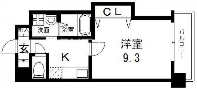 LUXE布施北I(1K/10階)の間取り写真