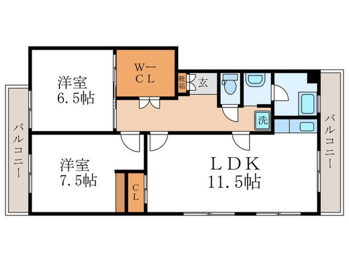 メゾン西川(2LDK/3階)の間取り写真