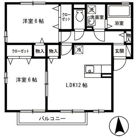 フローレスサクラ(2LDK/2階)の間取り写真