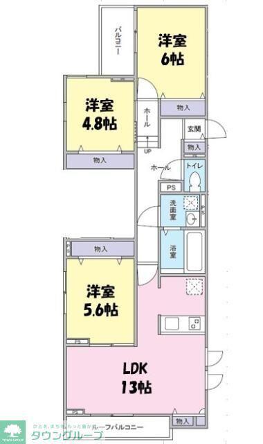 ELEGANTE SERENO(3LDK/2階)の間取り写真