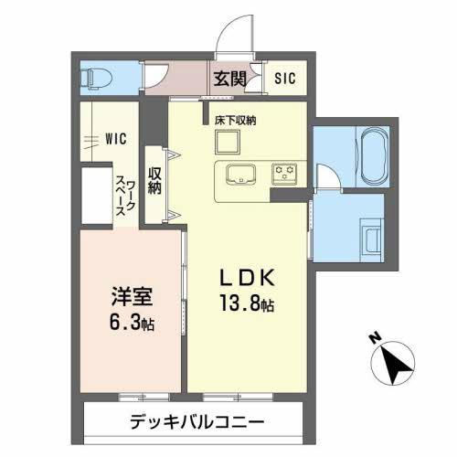 シャーメゾン ベーレ(1LDK/1階)の間取り写真