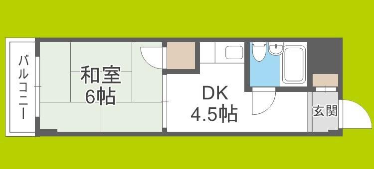 ヒカリ617(1DK/2階)の間取り写真