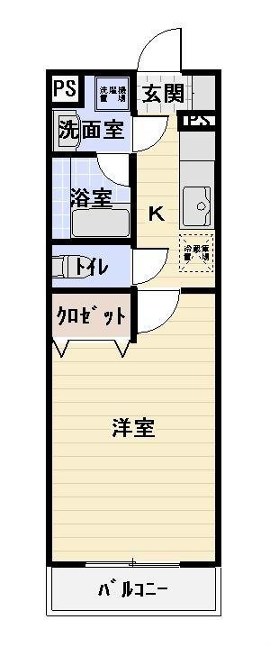 グリーンヒルズF(1K/1階)の間取り写真