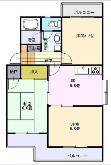 シオン千代田(3DK/1階)の間取り写真