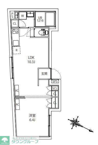MAXIV CITY板橋区役所前(1LDK/1階)の間取り写真