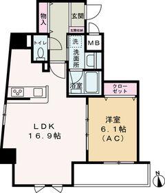 COMO PALACIO 日暮里(1LDK/5階)の間取り写真