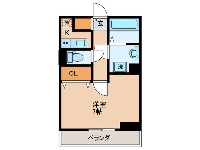 アステリア(1K/1階)の間取り写真