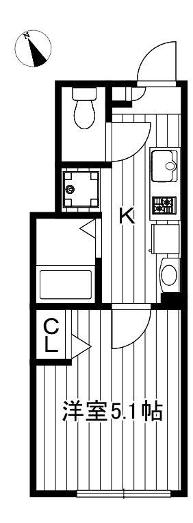 THE RESIDENCE NERIMA(1K/2階)の間取り写真