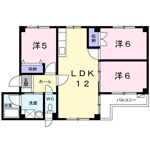ヴィラサヤマ(3LDK/2階)の間取り写真