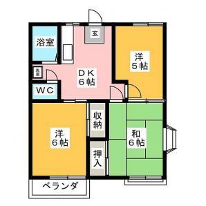 新久松ハイツB(3DK/2階)の間取り写真