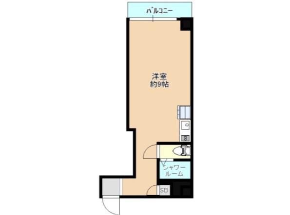 ピースシャトー舟入(ワンルーム/4階)の間取り写真